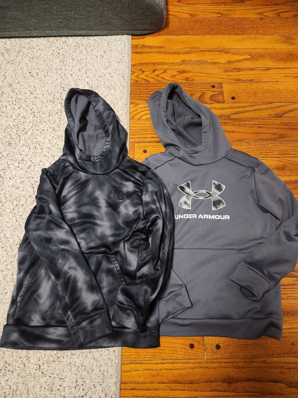Under Armour Boys's Gray and Black Hooded Pullover Sweatshirts